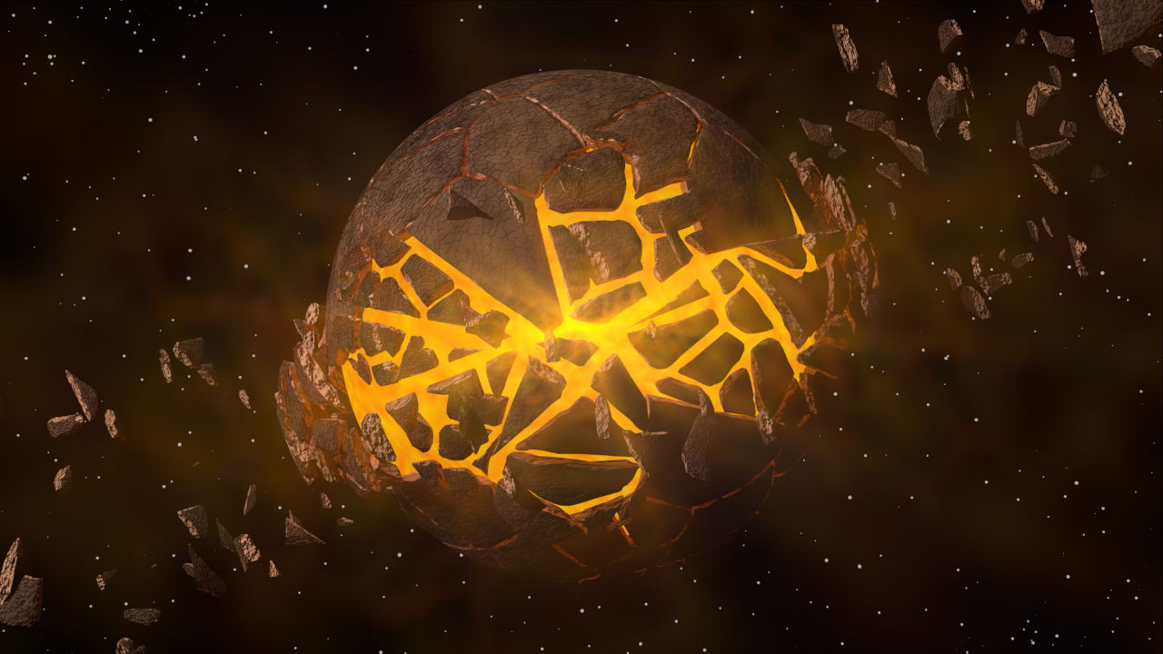 explodierender Planet